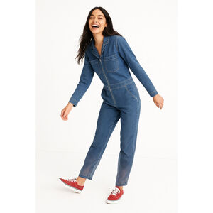 Madewell Denim Coverall Jumpsuit Linen/ Cotton Sz XS